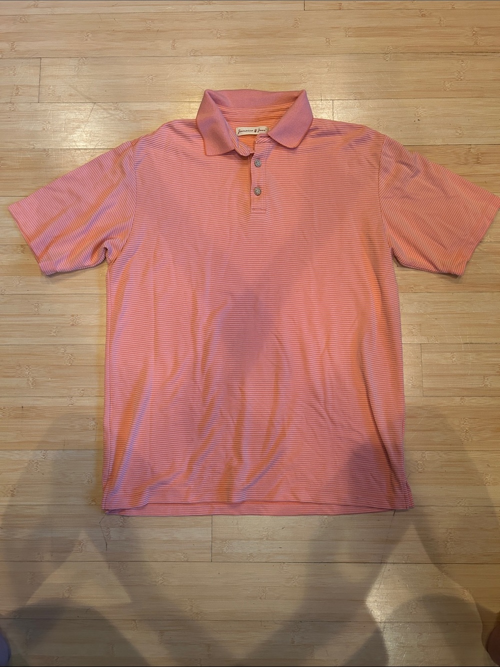 Jamaica Jaxx Men's Coral Pink Stripe Polo